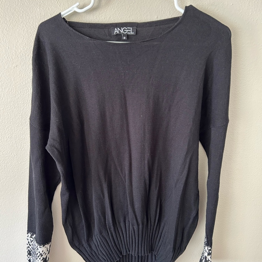 Angel Black Women's Top with White Accents